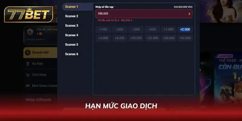 Điều Khoản Điều Kiện Sử Dụng 77BET – Cam Kết Minh Bạch 2026 Màn hình lỗi quá hạn mức rút tiền