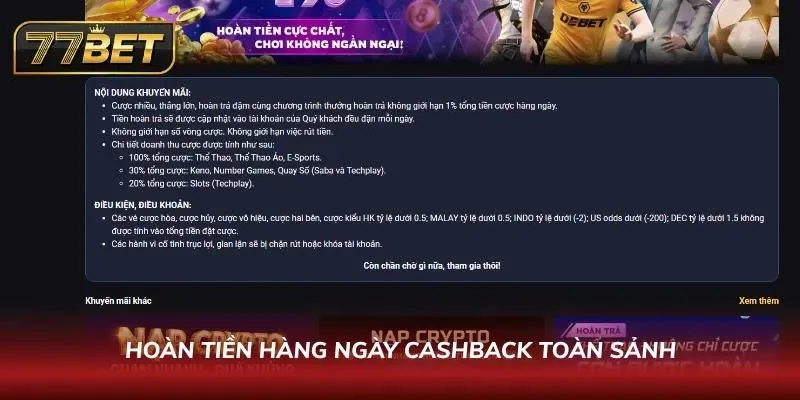Thống kê hoàn trả được cập nhật tự động theo từng phiên chơi