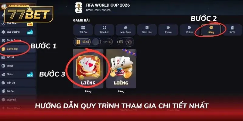 Liêng 77BET - Game Bài Hấp Dẫn Top Đầu Thị Trường 2026 6 bước để bắt đầu một ván cược chi tiết