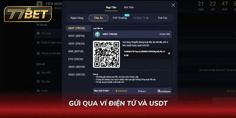 Ví điện tử và USDT hỗ trợ giao dịch nhanh với độ ổn định cao