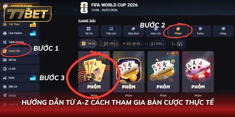 Cách Chơi Phỏm 77Bet – Hướng Dẫn Chi Tiết & Mẹo Thắng Lớn Quy trình đăng ký và tham gia chơi Phỏm tại nhà cái vô cùng đơn giản